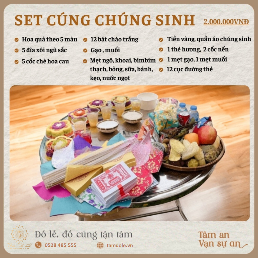 Mâm Cúng Chúng Sinh Đầy Đủ