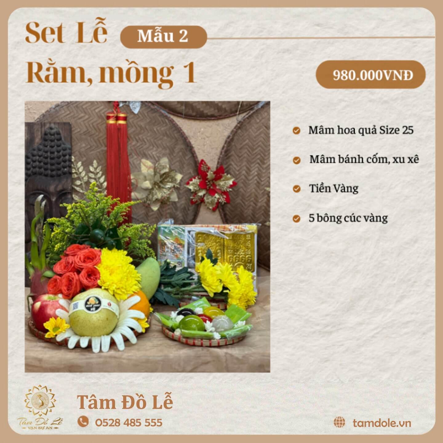 Mâm Cúng Rằm, Mồng 1 Mẫu 2