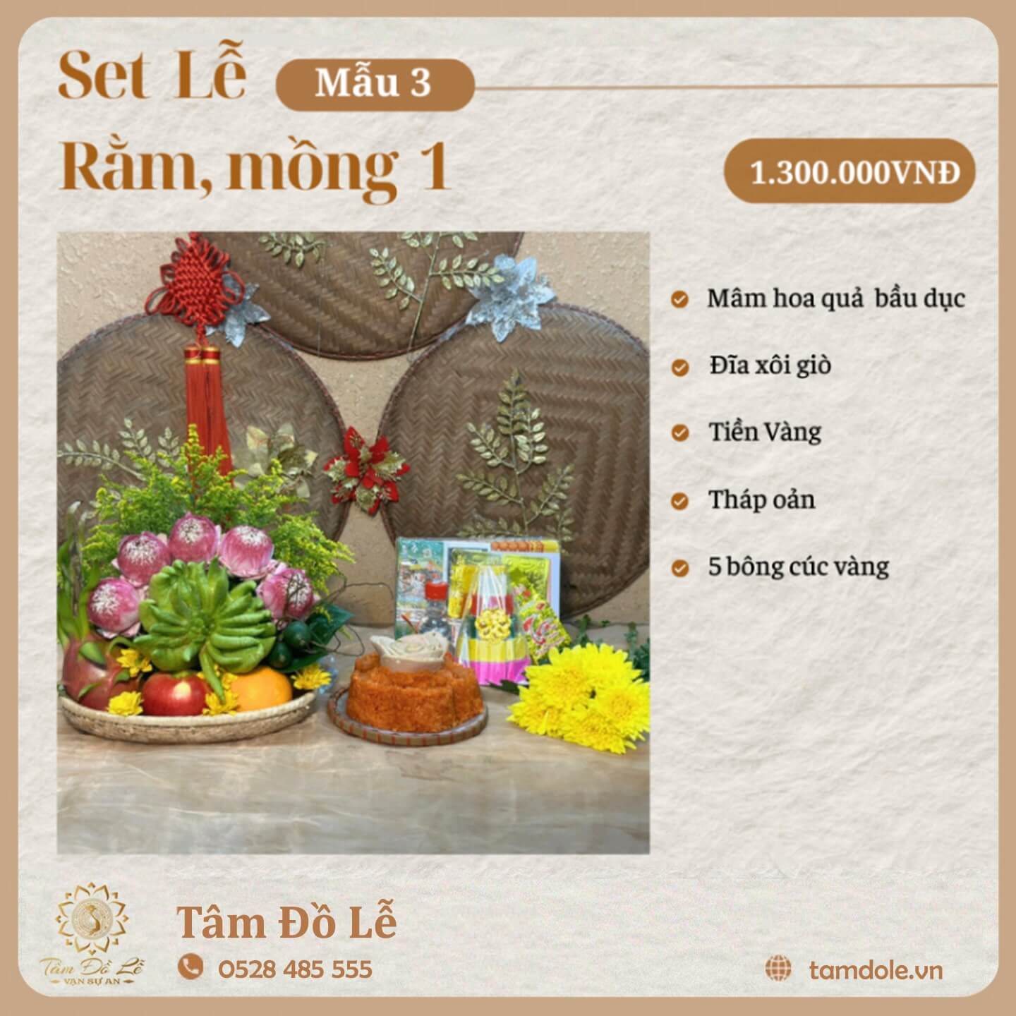 Mâm Cúng Rằm, Mồng 1 Mẫu 3